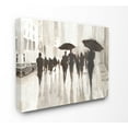 thumbnail image 1 of The Stupell Home Decor Monotone Black and White Raining City Crowd Canvas Wall Art, 1 of 6