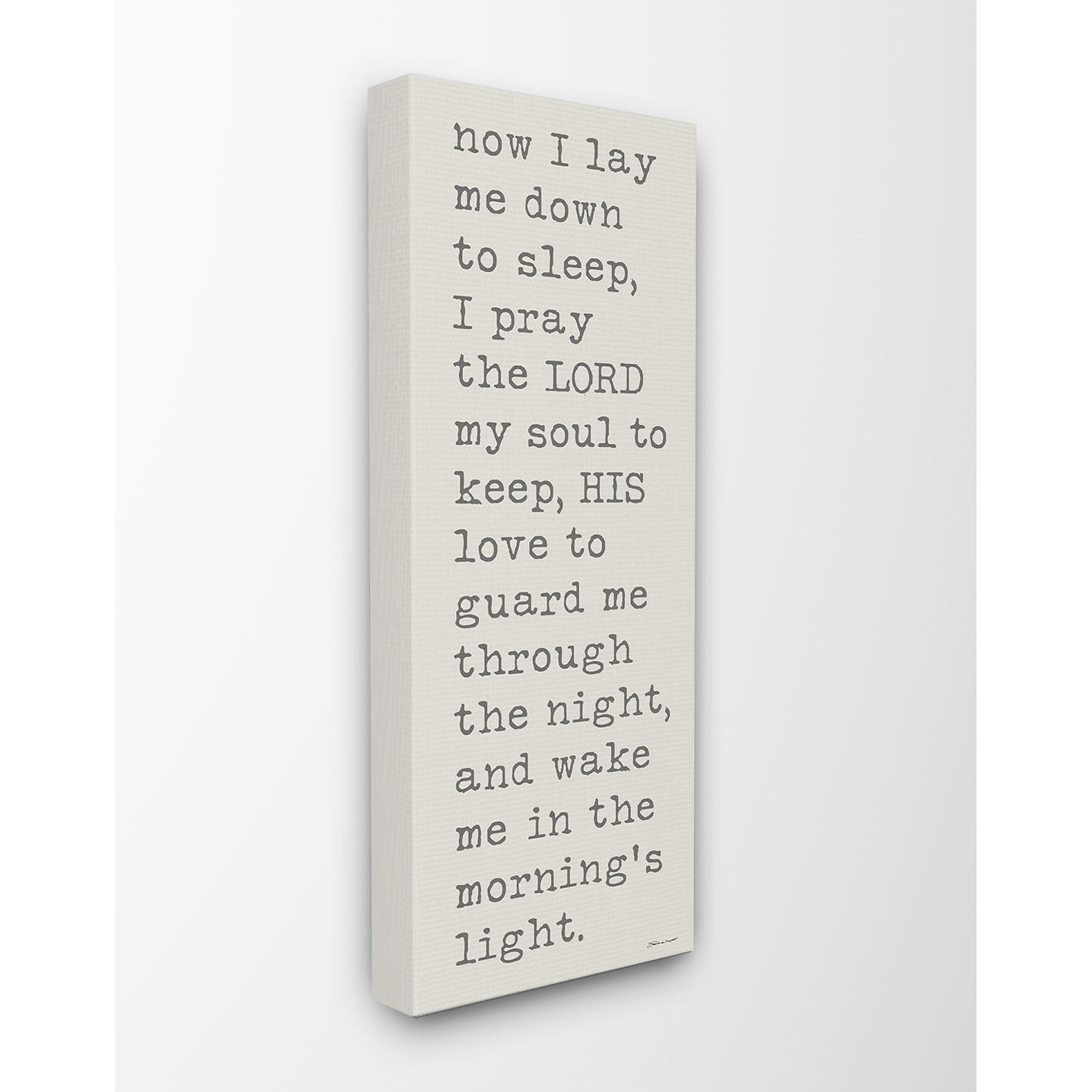 The Stupell Home Decor Now I Lay Me Down To Sleep Typography Inspirational Canvas Wall Art, 10 x 24