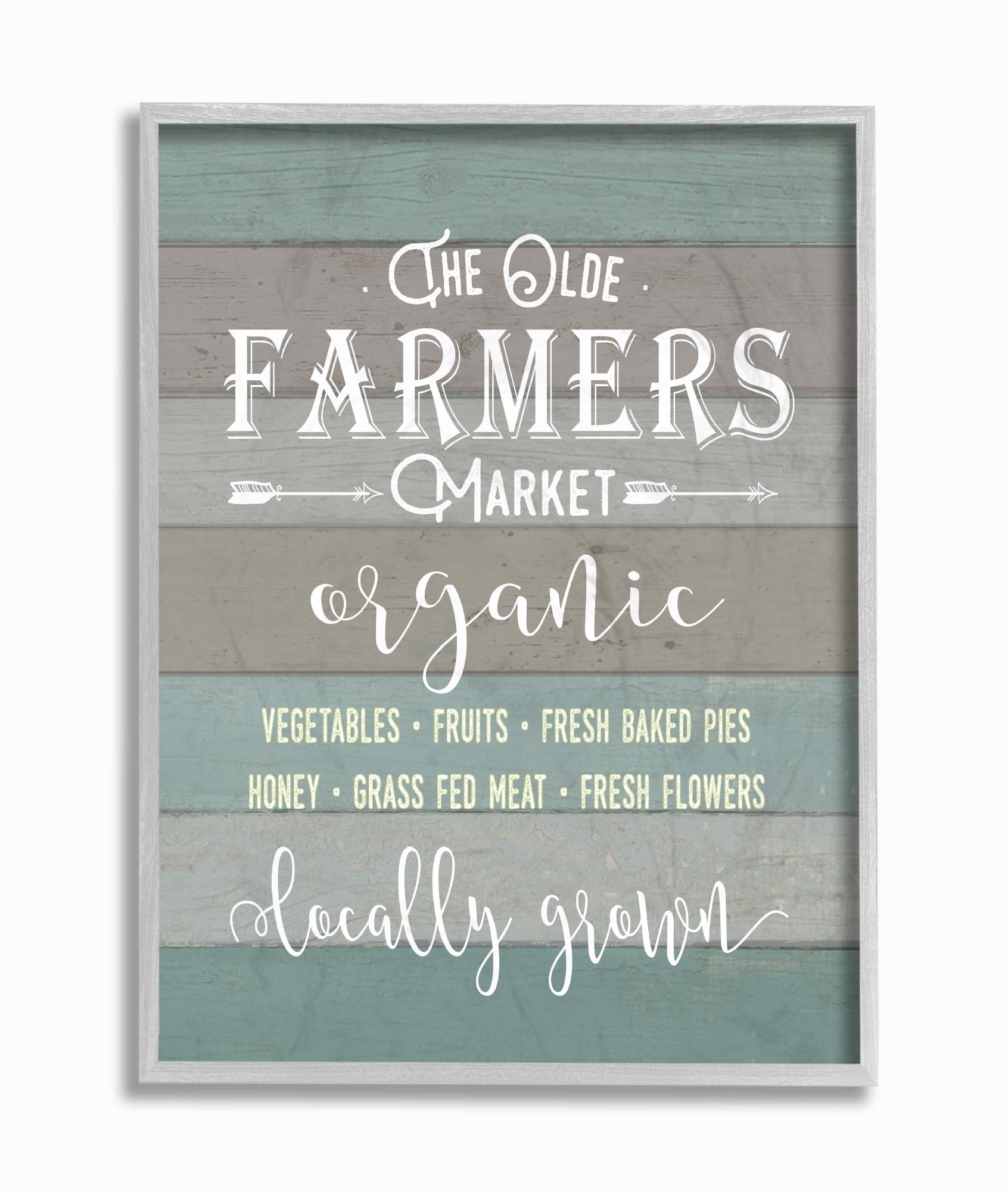The Stupell Home Decor Olde Farmers Market Gray Framed Texturized Art