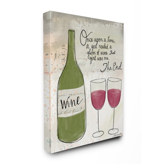 The Stupell Home Decor Once Upon a Wine Red Wine Glasses Story Typography