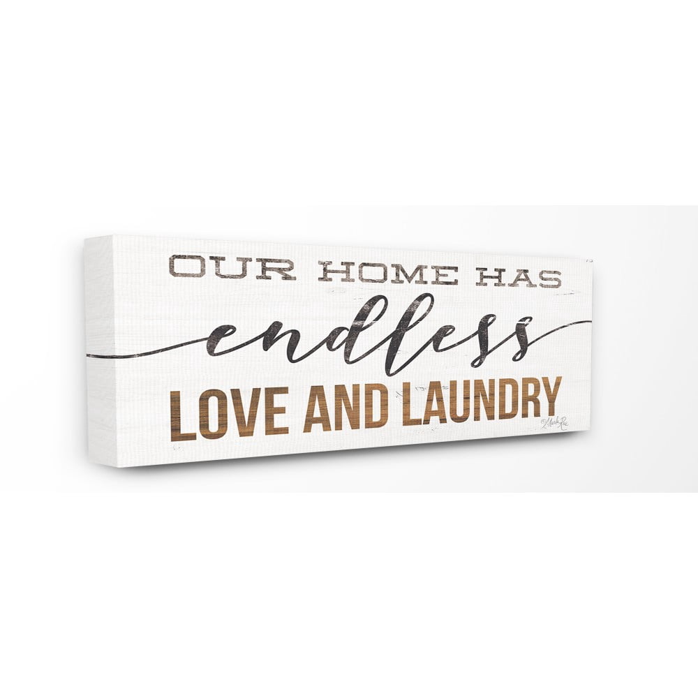 The Stupell Home Decor Our Home Has Endless Love And Laundry Rustic White Wood Look Sign