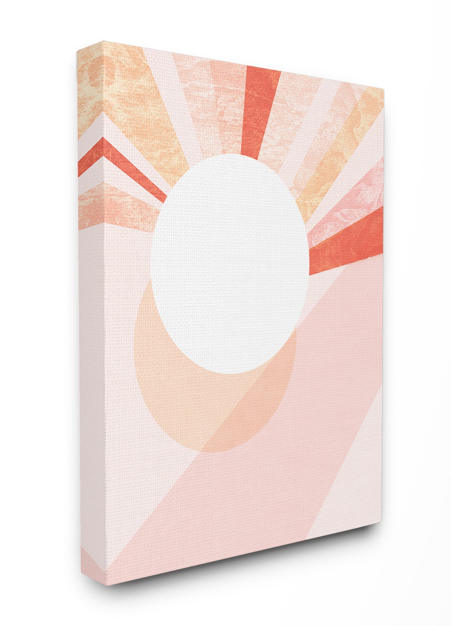 The Stupell Home Decor Peach Mod Stone Texture Geometric Suns Rising Canvas Wall Art