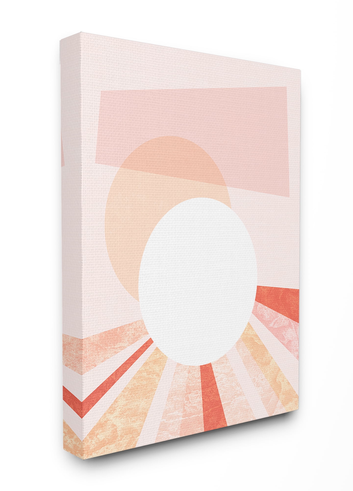 The Stupell Home Decor Peach Mod Stone Texture Geometric Suns Setting Canvas Wall Art