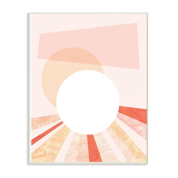 The Stupell Home Decor Peach Mod Stone Texture Geometric Suns Setting Wall Plaque Art