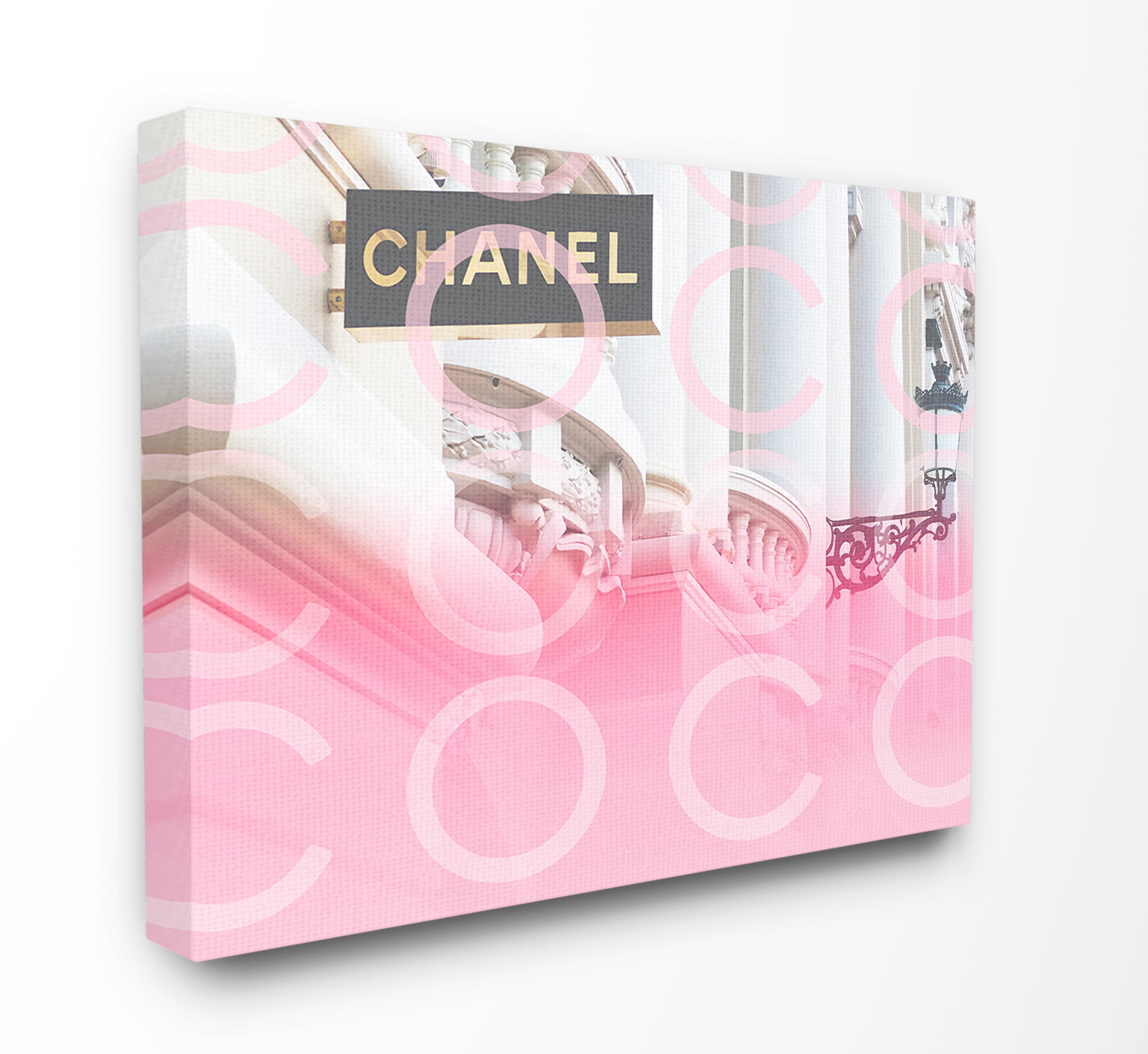 The Stupell Home Decor Pink Ombre C and O Typography High Fashion Storefront Canvas Wall Art