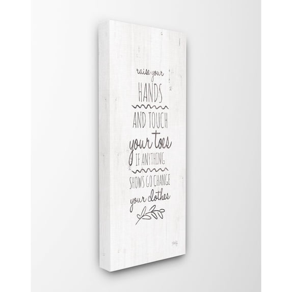 The Stupell Home Decor Raise Your Hands Rhyme Rustic White Wood Look Sign