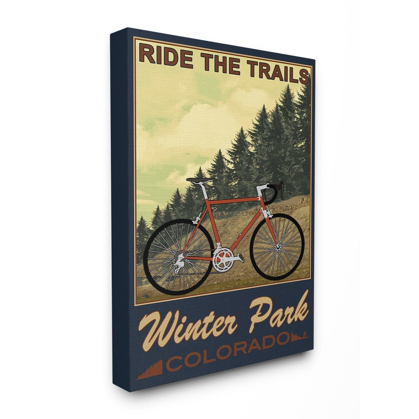 The Stupell Home Decor Ride the Trails Winter Park Colorado Poster Style Canvas Wall Art