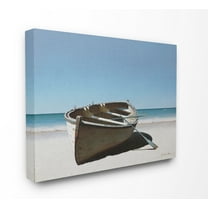 The Stupell Home Decor Row Boat in the Sand Ocean Shore Scene Canvas Wall Art