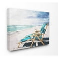 thumbnail image 1 of The Stupell Home Decor Set of Teal Blue Chairs on the Beach Canvas Wall Art, 1 of 5