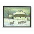 thumbnail image 1 of The Stupell Home Decor Sheep in Front of the Farmhouse Green Toned Painting Framed Texturized Art, 1 of 2