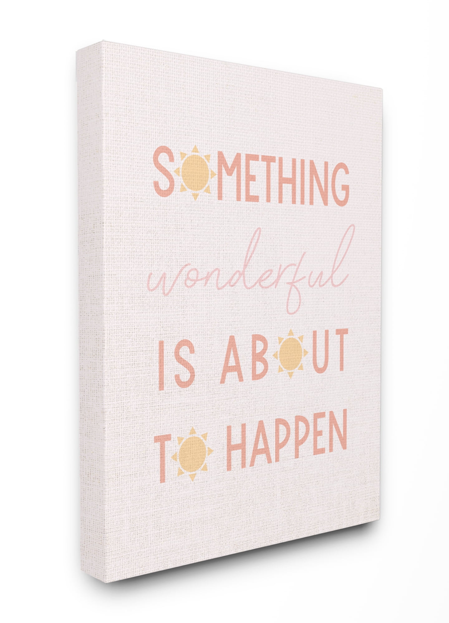 The Stupell Home Decor Something Wonderful Soft Pink Sun Typography Canvas Wall Art