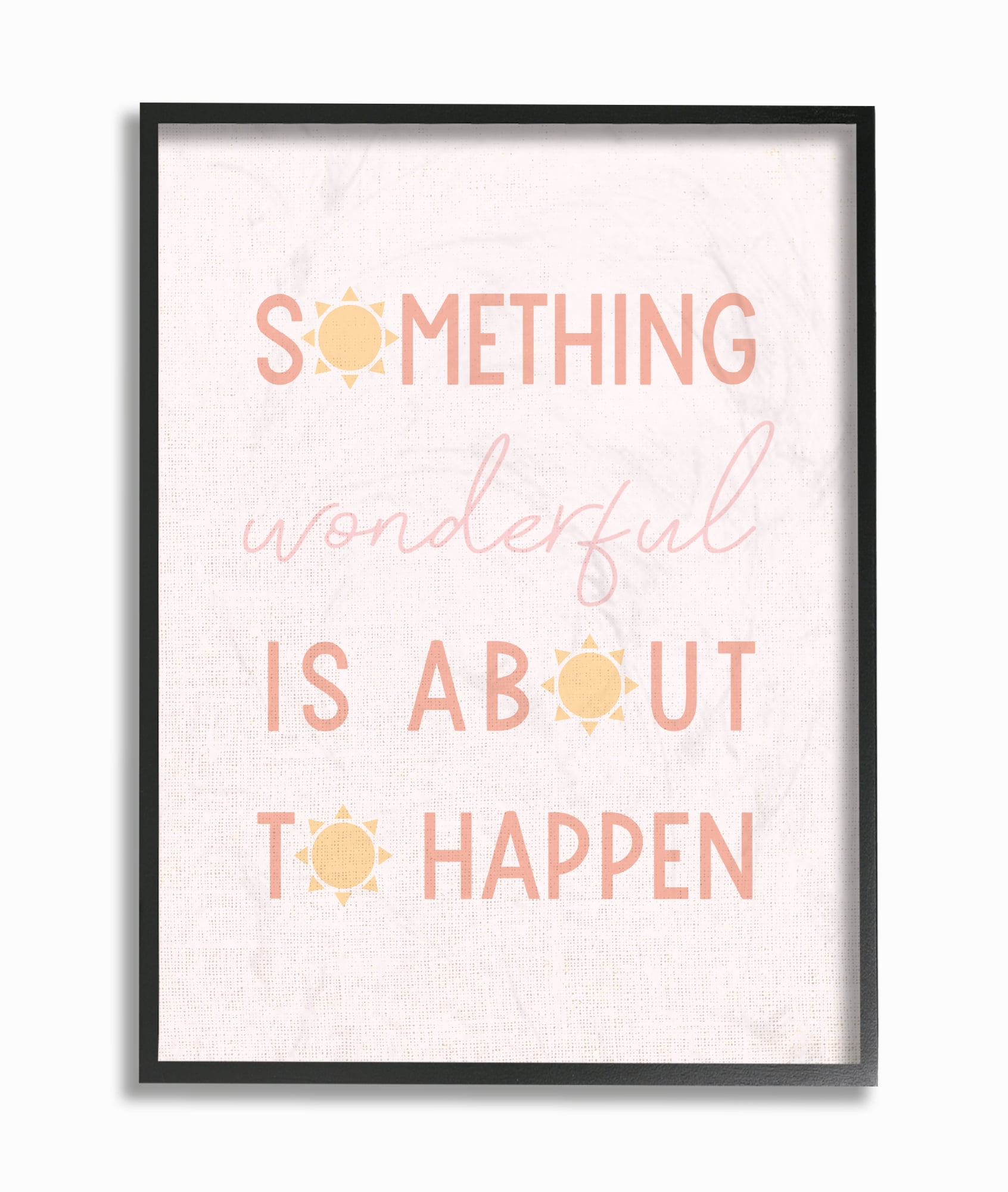 The Stupell Home Decor Something Wonderful Soft Pink Sun Typography Framed Texturized Art