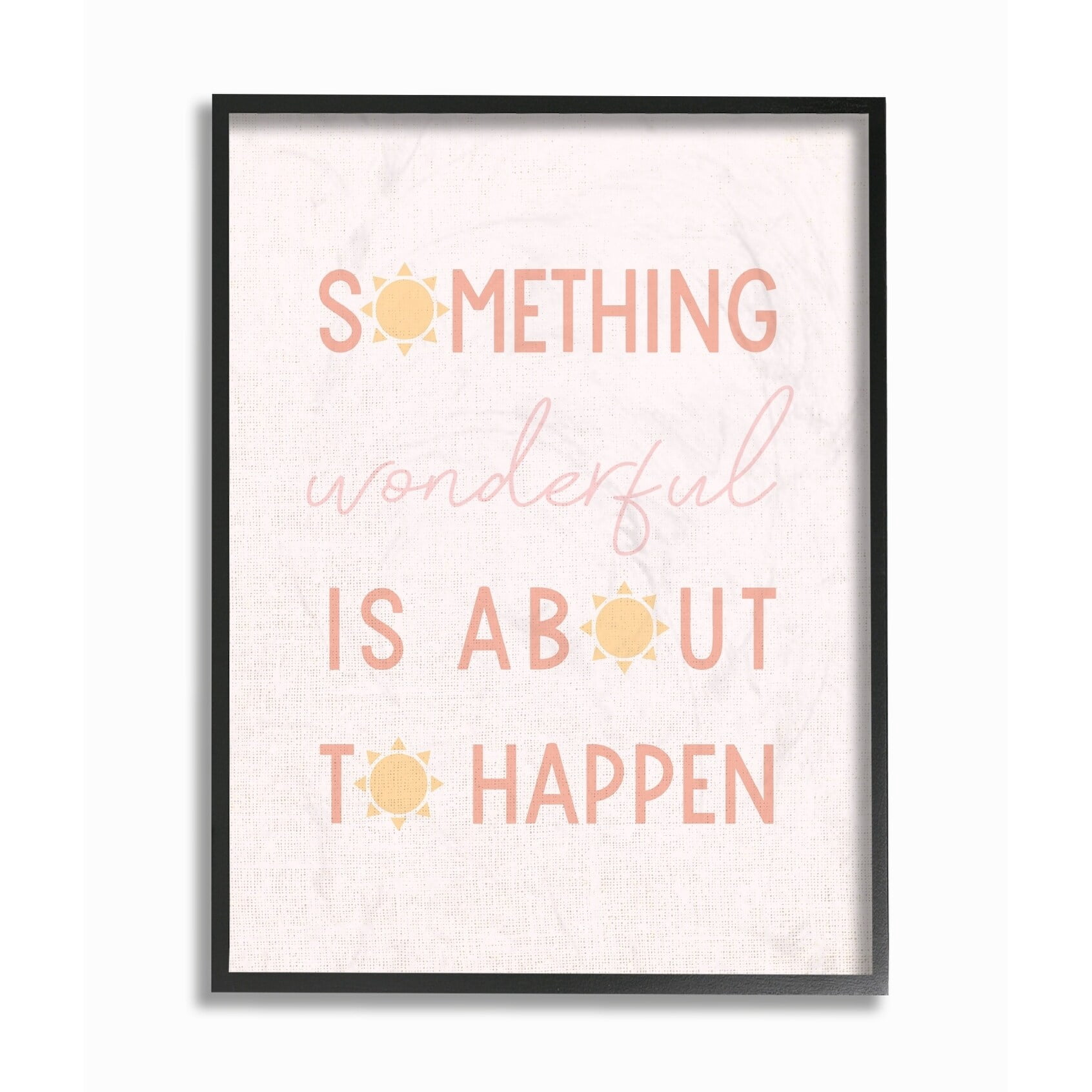 The Stupell Home Decor Something Wonderful Soft Pink Sun Typography Framed Texturized Art