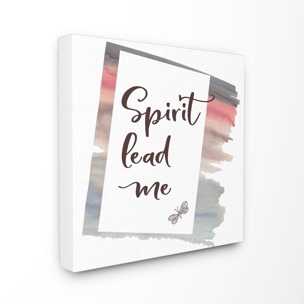 The Stupell Home Decor Spirit Lead Me Peach and Grey Watercolor Ombre Wash