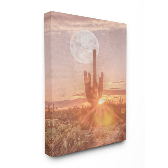 The Stupell Home Decor Sunset Moonrise Southwestern Peach Tinted Photograph