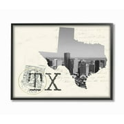 The Stupell Home Decor Texas Black and White Photograph on Cream Paper Postcard Framed Art, 11 x 14, Proudly Made in USA 11 x 14