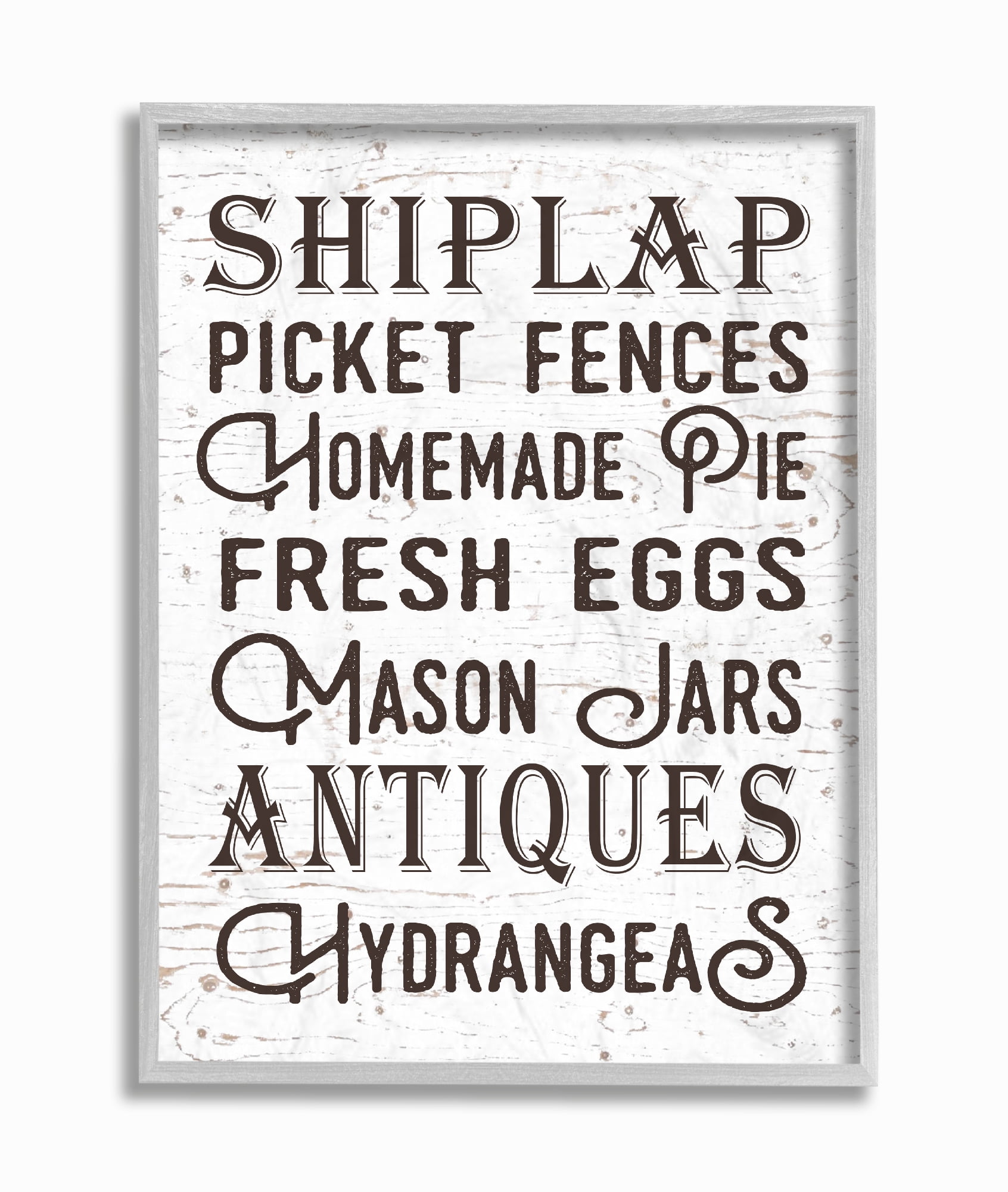 The Stupell Home Decor The Best Rustic Things Farmhouse Typography Gray Framed Texturized Art