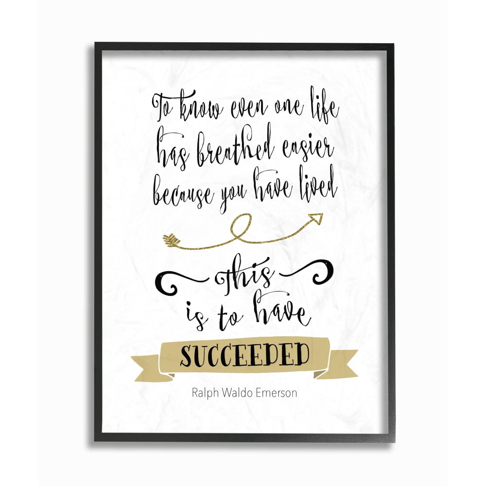 The Stupell Home Decor To Make One Life Breathe Easier Gold Banner Emerson Quote