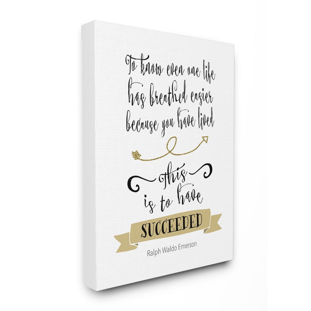 The Stupell Home Decor To Make One Life Breathe Easier Gold Banner Emerson Quote