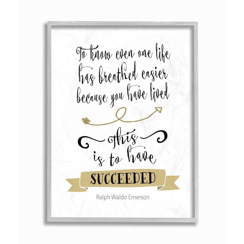 The Stupell Home Decor To Make One Life Breathe Easier Gold Banner Emerson Quote