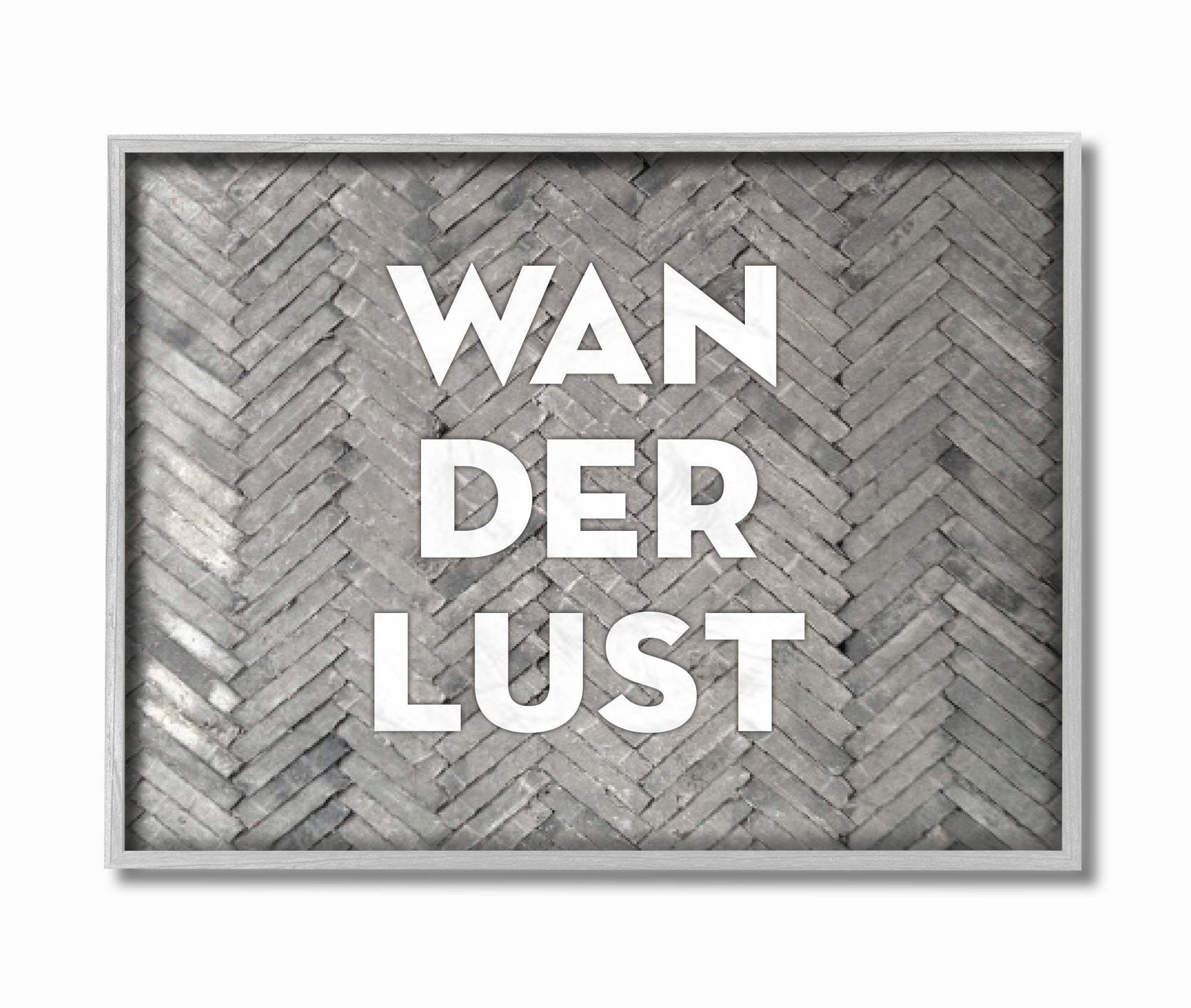 The Stupell Home Decor Wanderlust Patterned Bricks Gray Framed Texturized Art