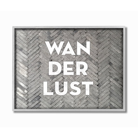 The Stupell Home Decor Wanderlust Patterned Bricks Gray Framed Texturized Art