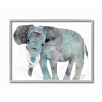 The Stupell Home Decor Watercolor Cutout Collage Elephant Gray Framed Texturized Art