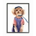 thumbnail image 1 of The Stupell Home Decor Watercolor Poodle Dog in Blue Jumper and Shirt Portrait, 1 of 4