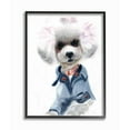 thumbnail image 1 of The Stupell Home Decor Watercolor Poodle In a Blue Jacket Portrait, 1 of 4