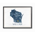 thumbnail image 1 of The Stupell Home Decor Wisconsin Minimal Blue Marbled Paper Silhouette Framed Art, 11 x 14, Design By Artist Daphne Polselli 24 x 30, 1 of 5