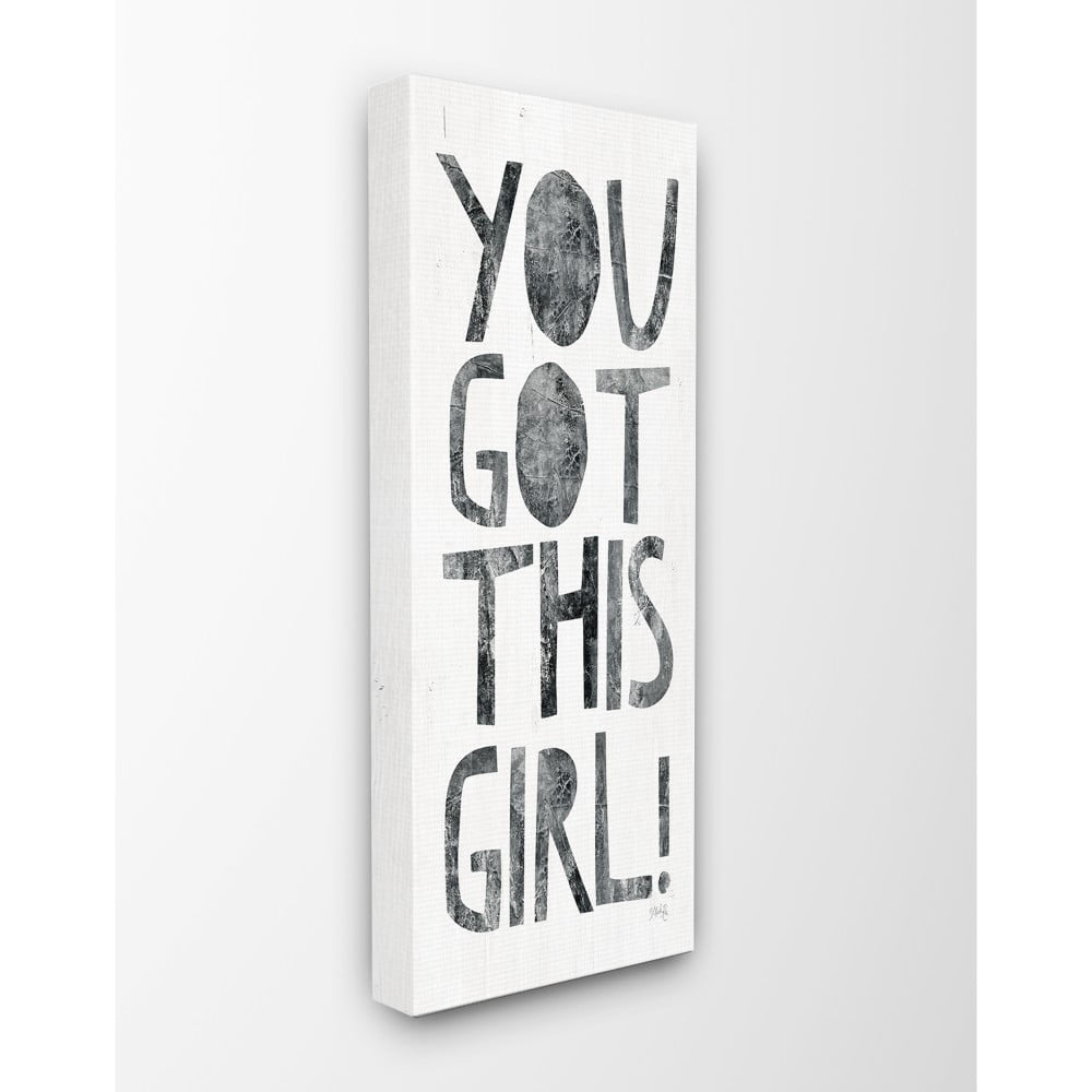 The Stupell Home Decor You Got This Girl Black and White Distressed Collage Look Typography