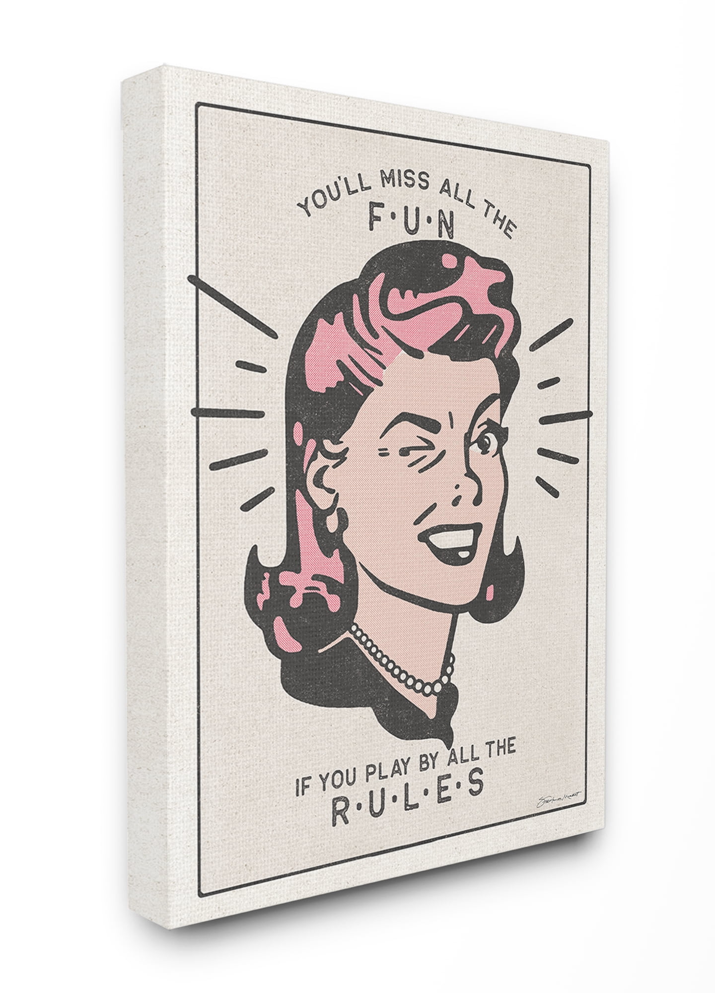 The Stupell Home Decor You Will Miss All The Fun Vintage Style Design Canvas Wall Art