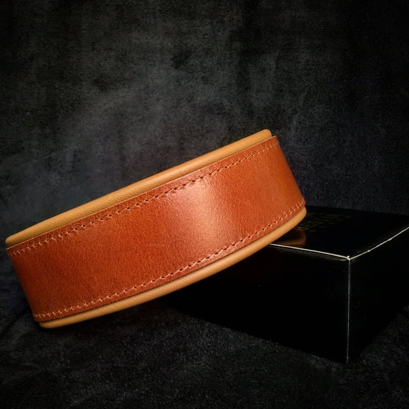 The "Style" Brown Leather Dog Collar for Large Dog Breeds