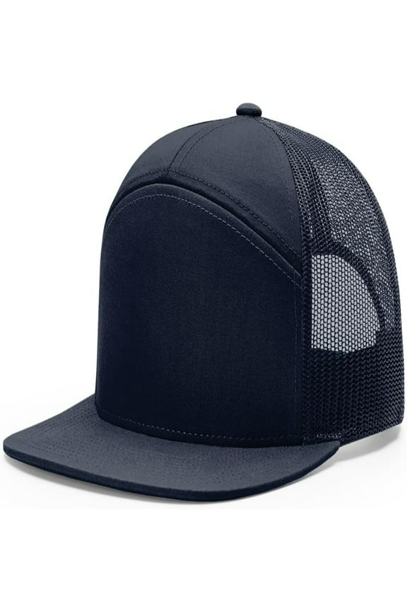 The Stylish Hat Pros | Adjustable Snapback Richardson 168 Hi- 7 Panel Trucker Mesh Back Hat | One Size Fits Most
