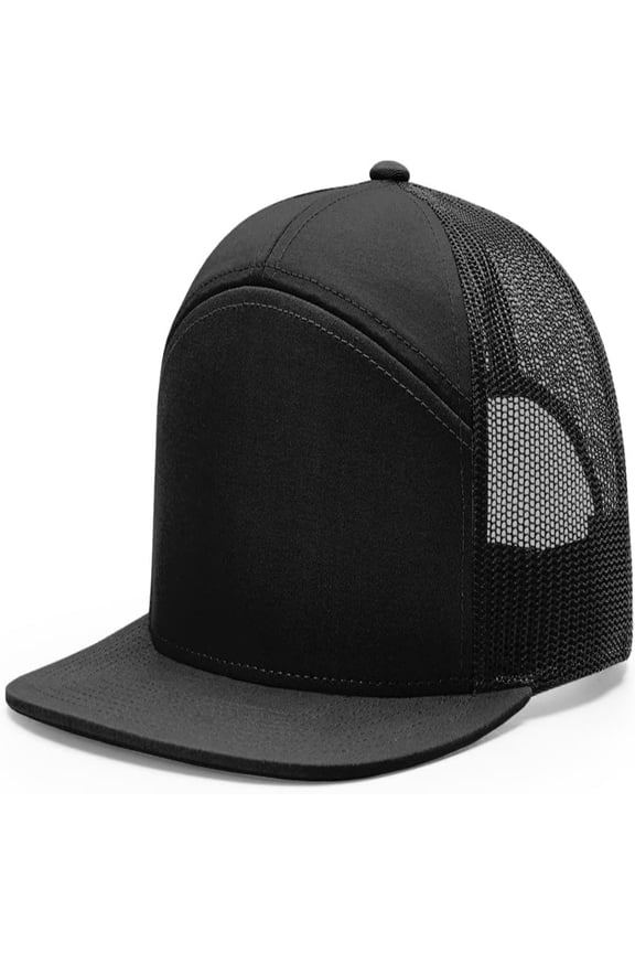 The Stylish Hat Pros | Adjustable Snapback Richardson 168 Hi- 7 Panel Trucker Mesh Back Hat | One Size Fits Most
