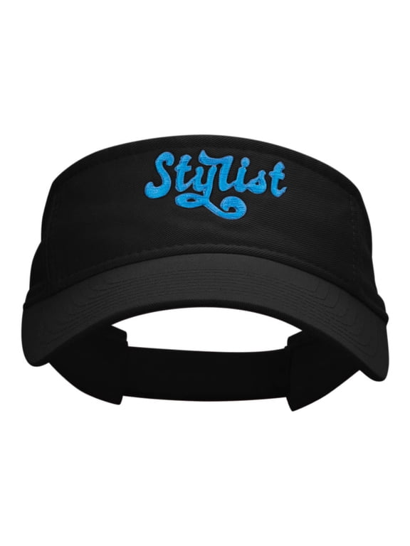 The Stylist Embroidered Cotton Twill Visor - Black OSFM