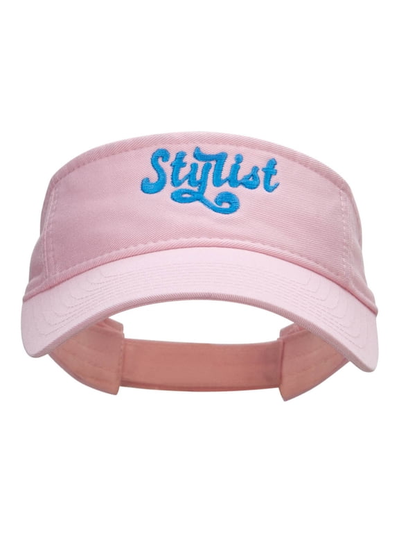 The Stylist Embroidered Cotton Twill Visor - Light Pink OSFM