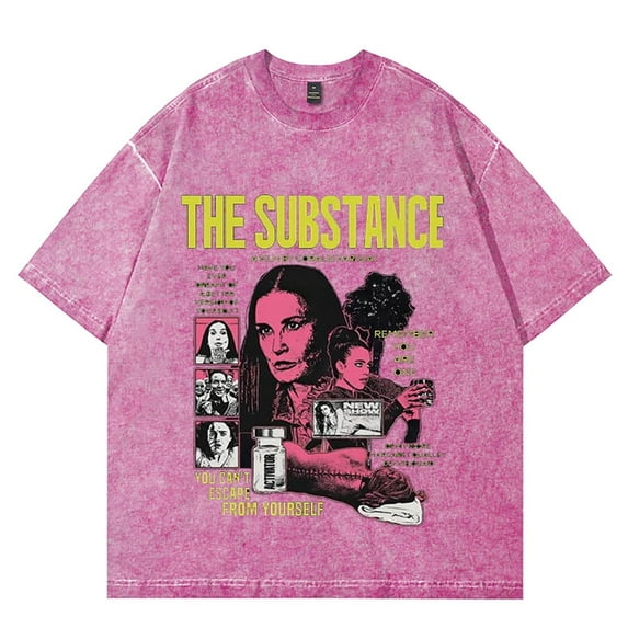 The Substance Vintage 90's Wash T-shirt Cosplay unisex fashionable street wear pure cotton short sleeved T-shirt