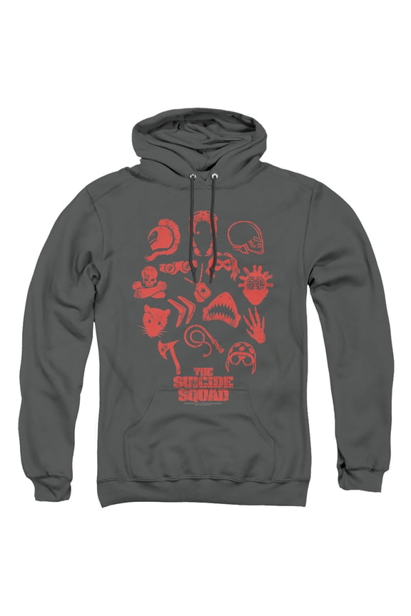 The Suicide Squad Logo With Symbols Unisex Adult Pull-Over Hoodie, Logo With Symbols, Large