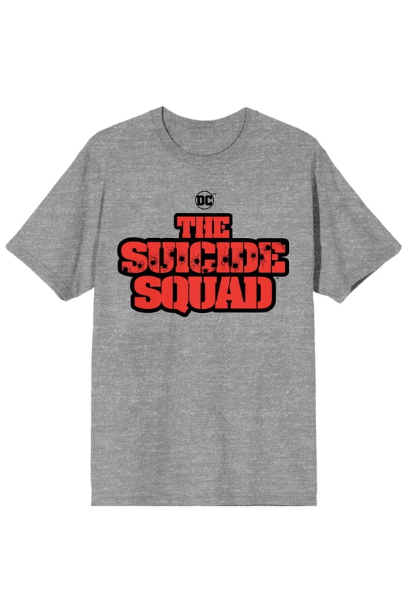 The Suicide Squad Movie Logo Heather Grey Graphic Tee - S