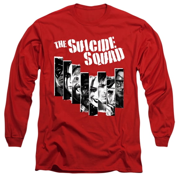The Suicide Squad Squad Strips Unisex Adult Long-Sleeve T Shirt, Squad Strips, Medium
