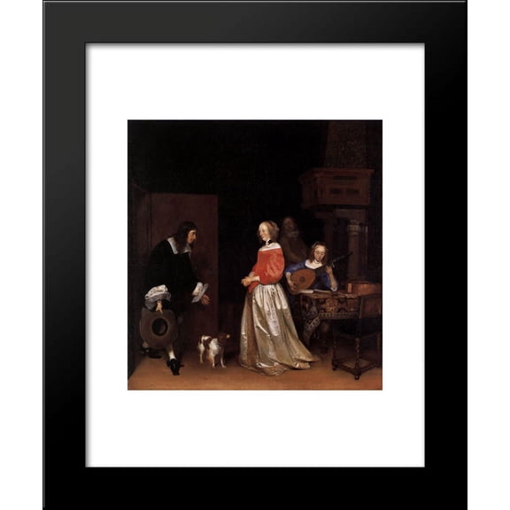 The Suitor's Visit 20x24 Framed Art Print by Gerard Terborch