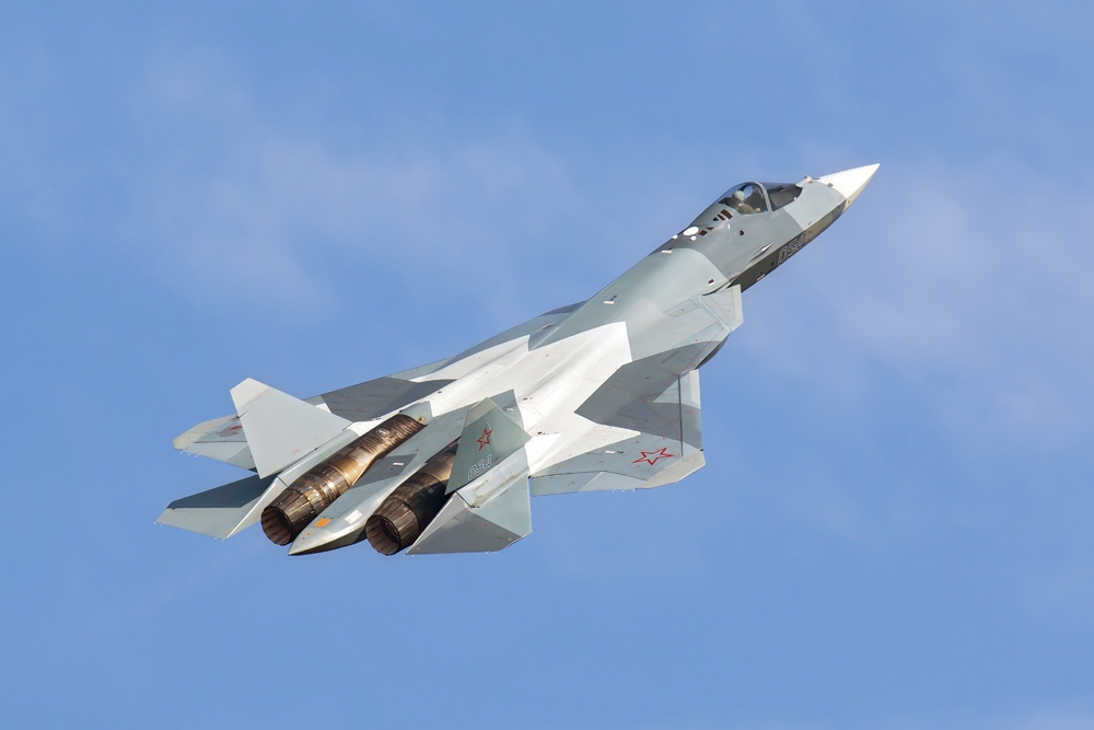 The Sukhoi T-50 future Russian Air Force 5th generation fighter plane Canvas Art - Daniele FaccioliStocktrek Images (17 x 12)