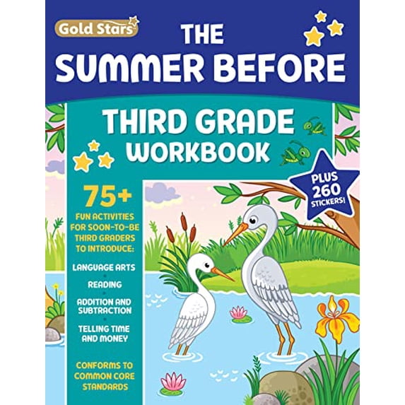 Pre-Owned The Summer Before Third Grade Workbook School Bridging Second to Third Grade Ages 8 - 9: 75+ Activities, Reading, Language Arts, Addition, Subtraction, Time, Money, and Fractions Paperback