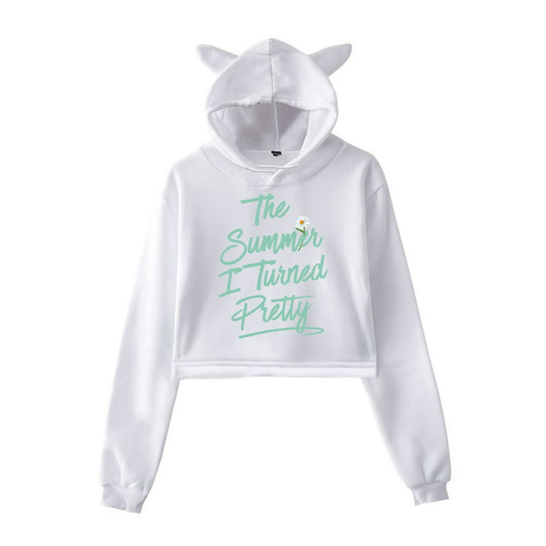 The Summer I Turned Pretty Cat Ear Hoodie Casual Sweatshirts for Cat Ear  Crop Top 