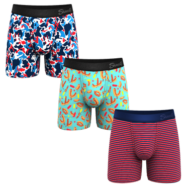 Shinesty Ball Hammock Boxer Briefs - Flyless Men's Underwear 3 Pack