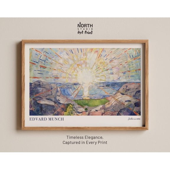 The Sun Edvard Munch Radiant Sunburst Nordic Coastal Poster Art Unframed Paper Print