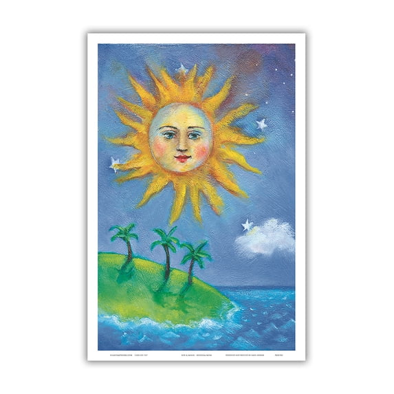 The Sun (La) of Hawaii - From an Original Color Painting by Nikki Moss - Master Art Print (Unframed) 12in x 18in
