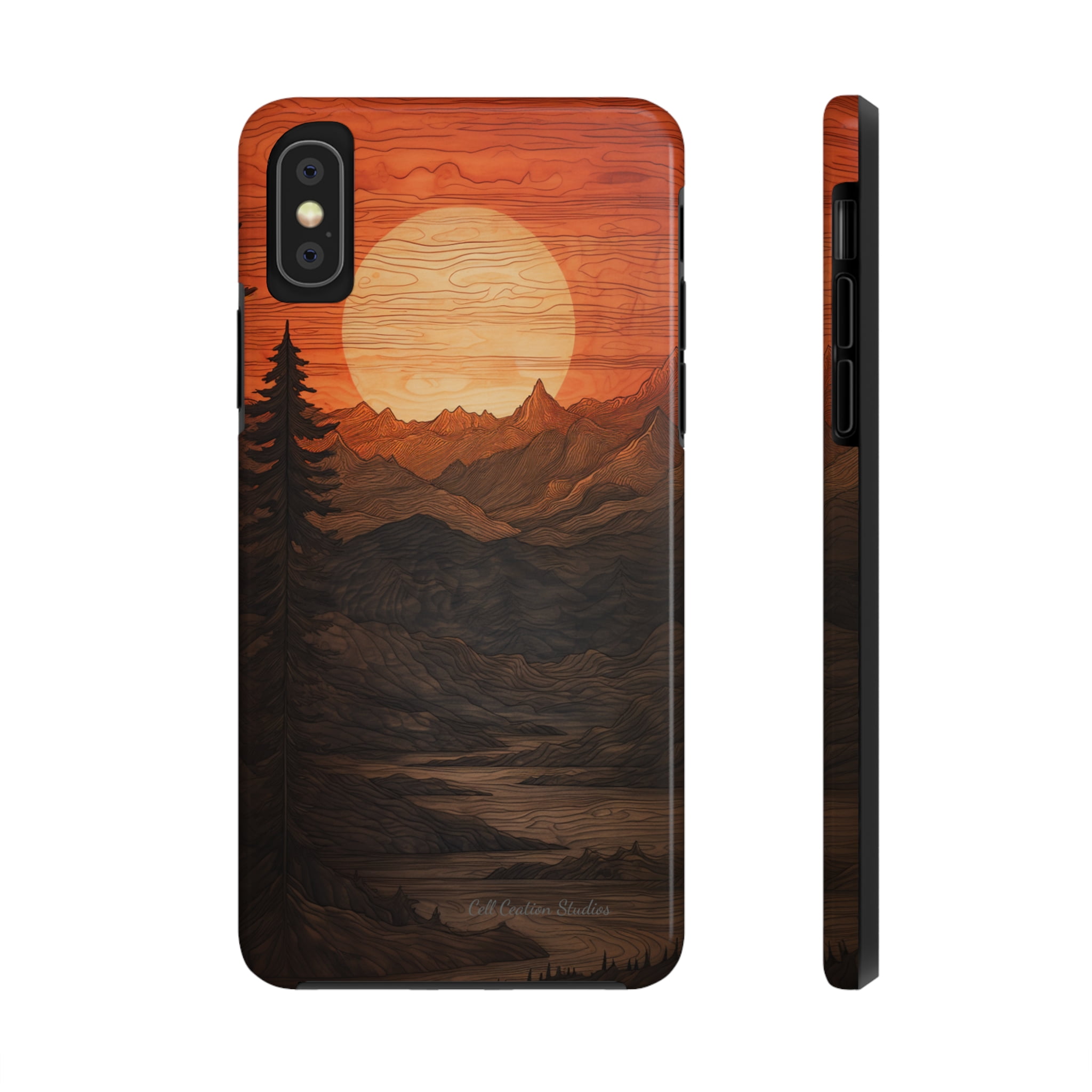 The "Sunset Mountains" Phone Case Tough Phone Cases