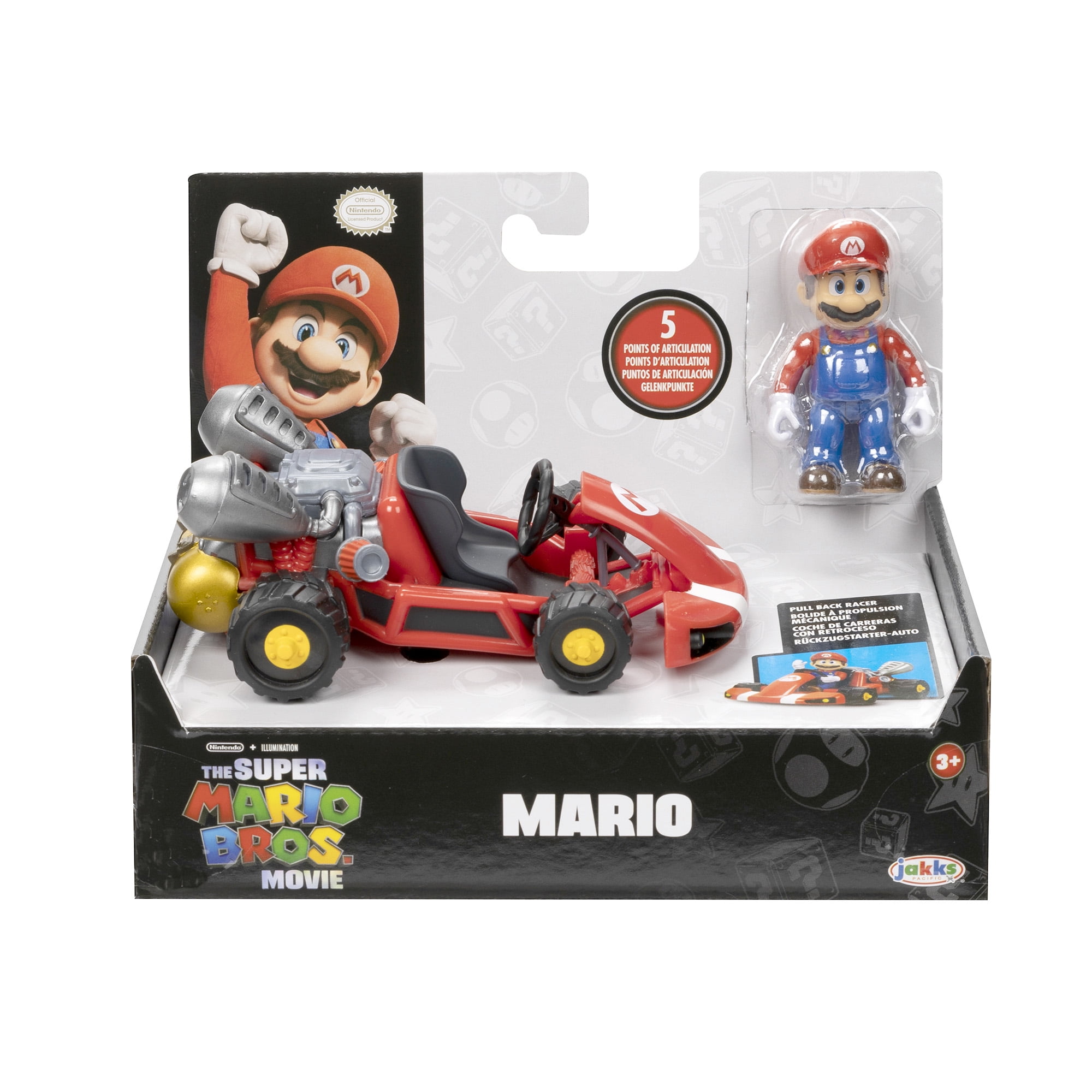 Super Mario Bros Movie Mario Figure & Pull Back Racer Kart